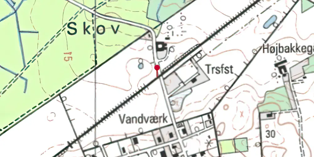 Historisk kort over Ullerup Trinbræt