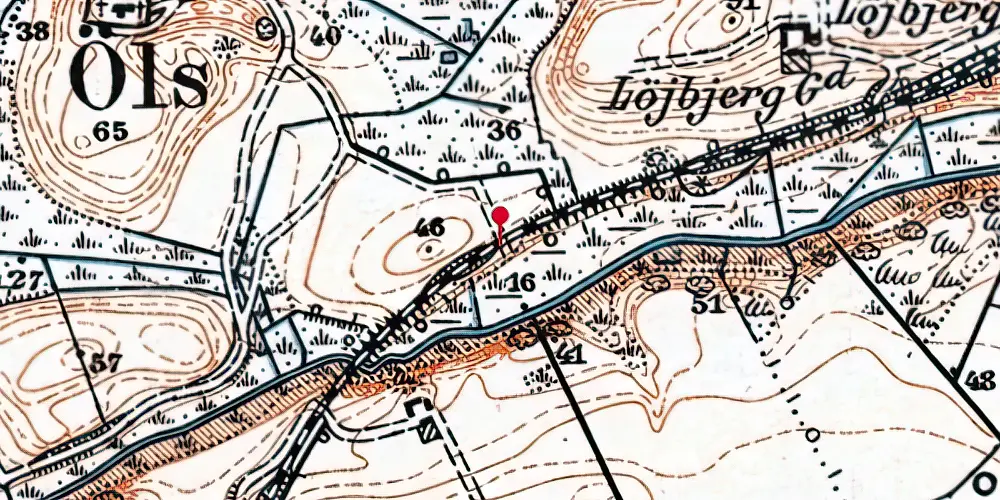 Historisk kort over Øls Trinbræt