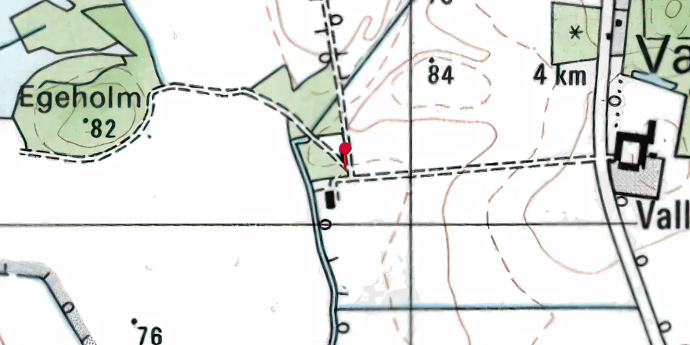 Historisk kort over Vallensgård Sidespor Historisk kort over Vallensgård Sidespor