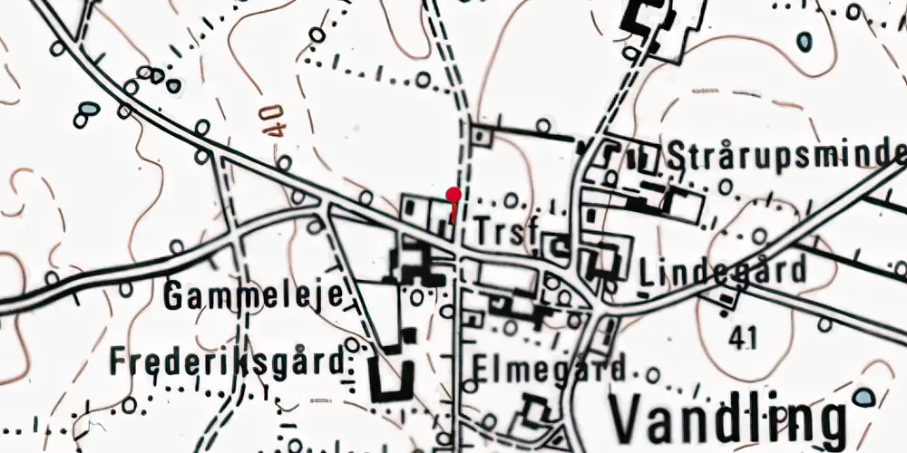 Historisk kort over Vandling Station Historisk kort over Vandling Station