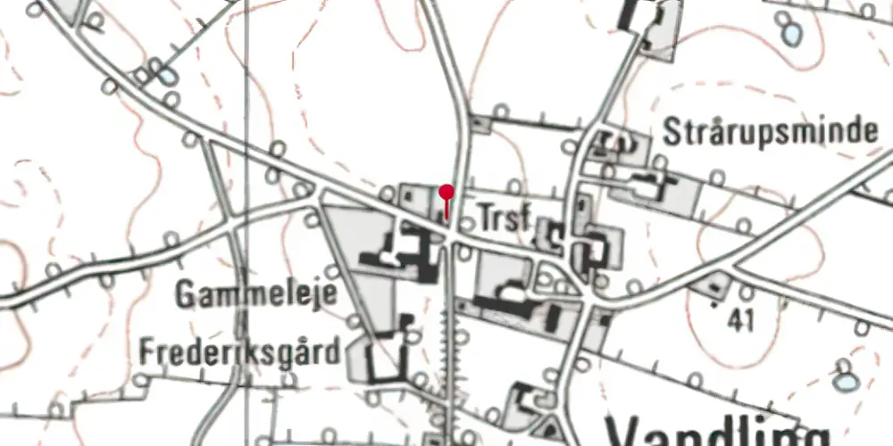 Historisk kort over Vandling Station Historisk kort over Vandling Station