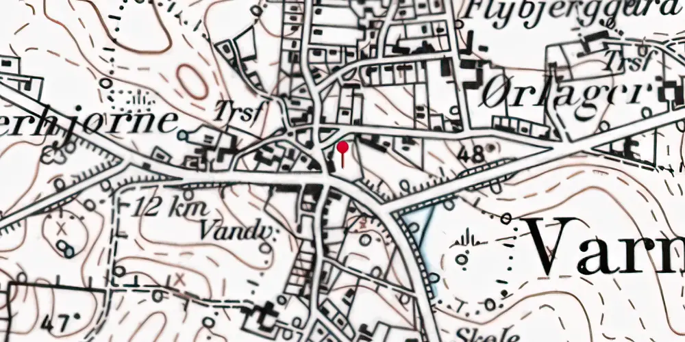 Historisk kort over Varnæs Stationskro