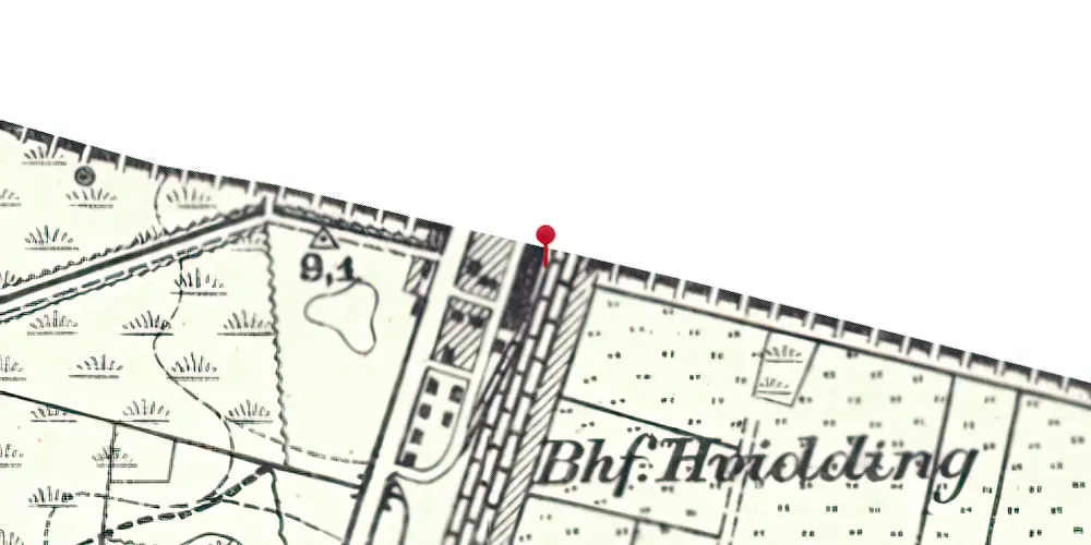 Historisk kort over Vedsted-Hvidding Station [1887-1923]