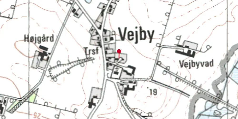 Historisk kort over Vejbyvad Station Historisk kort over Vejbyvad Station