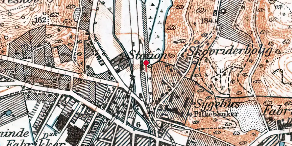 Historisk kort over Vejle Nordbanegård [1894-1960]