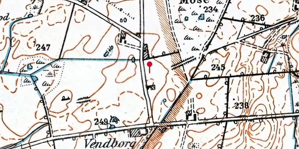 Historisk kort over Venborgvej Trinbræt