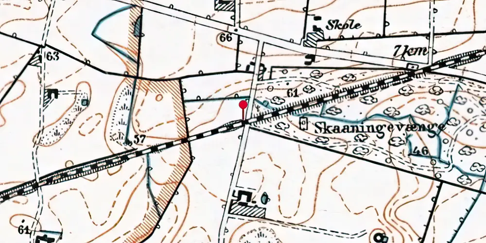 Historisk kort over Vestenbæk Trinbræt