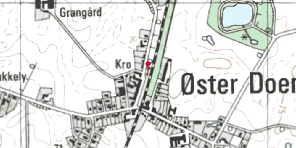 Historisk kort over Øster Doense Station Historisk kort over Øster Doense Station