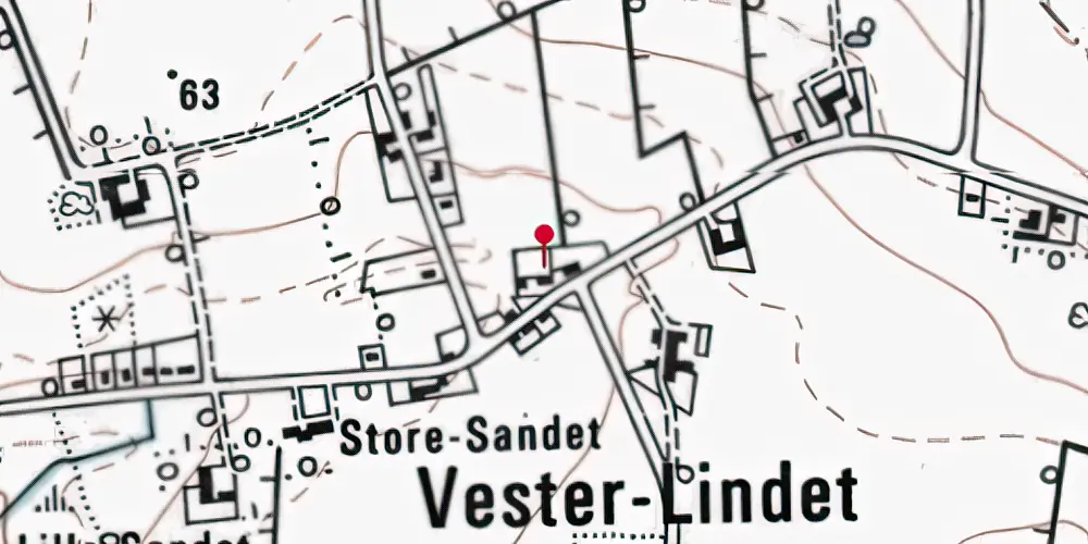 Historisk kort over Vester Lindet Station Historisk kort over Vester Lindet Station