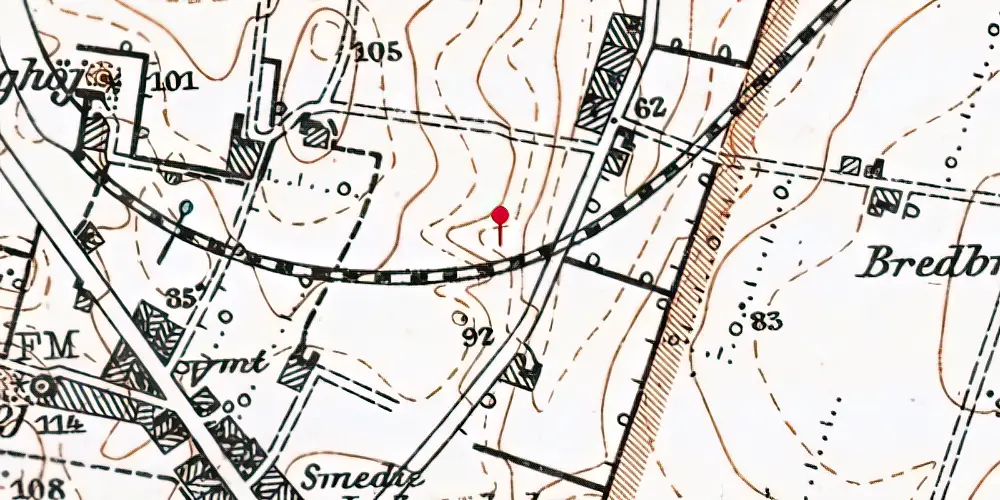 Historisk kort over Viadukten Trinbræt Historisk kort over Viadukten Trinbræt