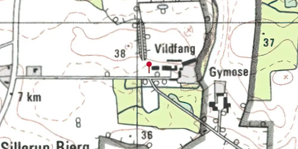 Historisk kort over Vildfang Trinbræt med Sidespor Historisk kort over Vildfang Trinbræt med Sidespor