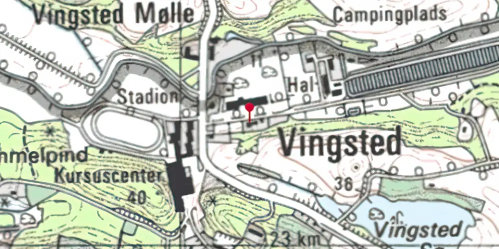 Historisk kort over Vingsted Mølle Holdeplads