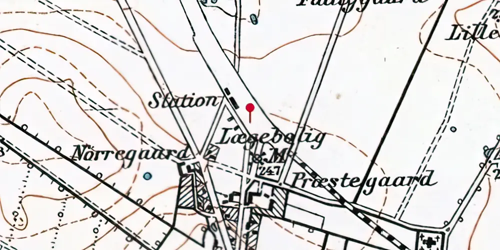 Historisk kort over Vorbasse Station