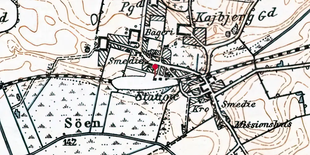 Historisk kort over Ødis Station Historisk kort over Ødis Station