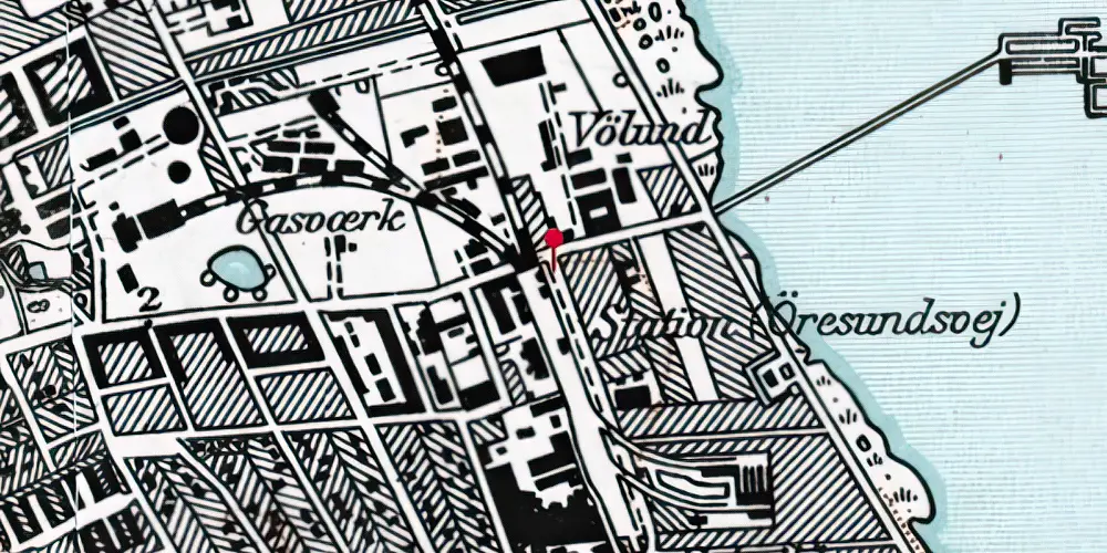 Historisk kort over Øresundsvej Station Historisk kort over Øresundsvej Station