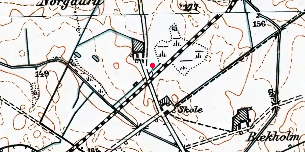 Historisk kort over Øster Gesten Trinbræt