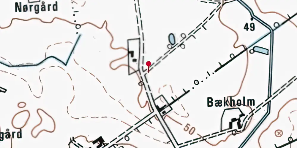 Historisk kort over Øster Gesten Trinbræt