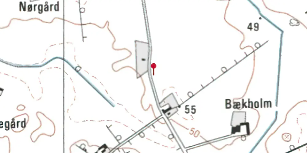 Historisk kort over Øster Gesten Trinbræt