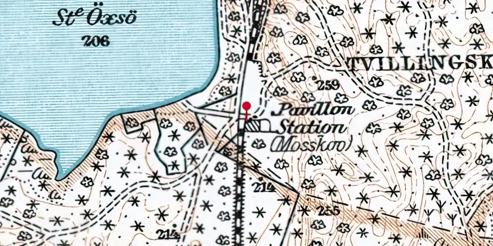 Historisk kort over Mosskov Trinbræt Historisk kort over Mosskov Trinbræt