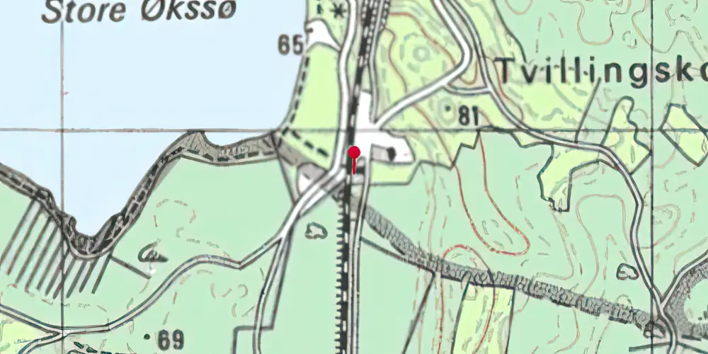 Historisk kort over Mosskov Trinbræt Historisk kort over Mosskov Trinbræt
