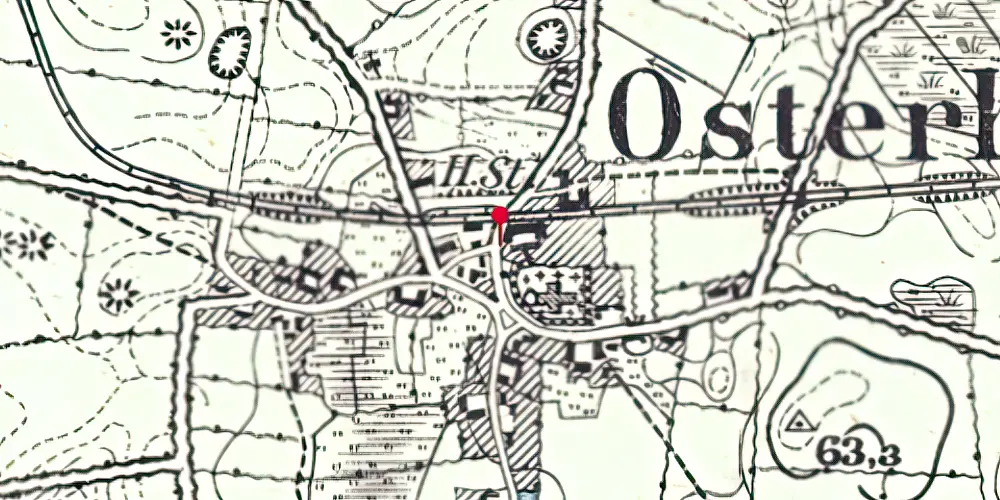 Historisk kort over Øster Løgum Stationskro Historisk kort over Øster Løgum Stationskro