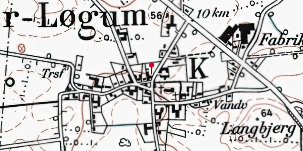 Historisk kort over Øster Løgum Stationskro Historisk kort over Øster Løgum Stationskro