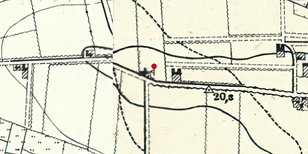 Historisk kort over Øster Åbølling Billetsalgssted
