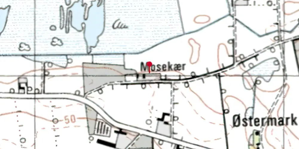 Historisk kort over Østermark Billetsalgssted