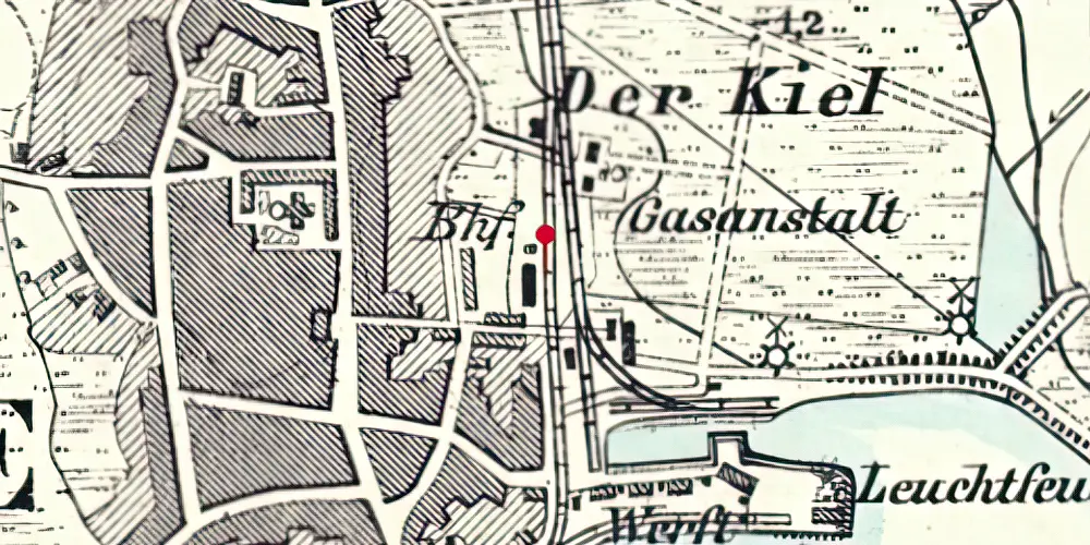 Historisk kort over Aabenraa Amtsbanegård