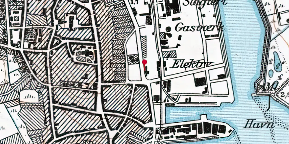 Historisk kort over Aabenraa Amtsbanegård