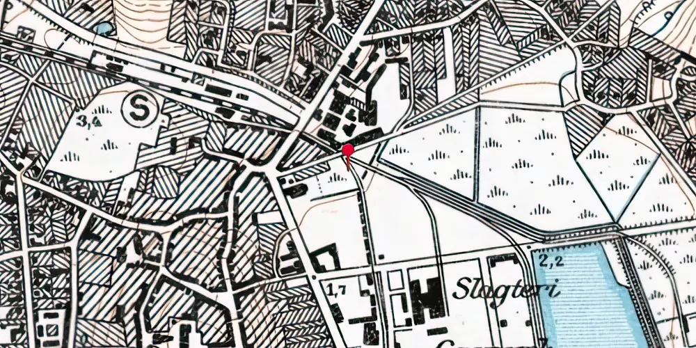 Historisk kort over Aabenraa Nørreport Trinbræt