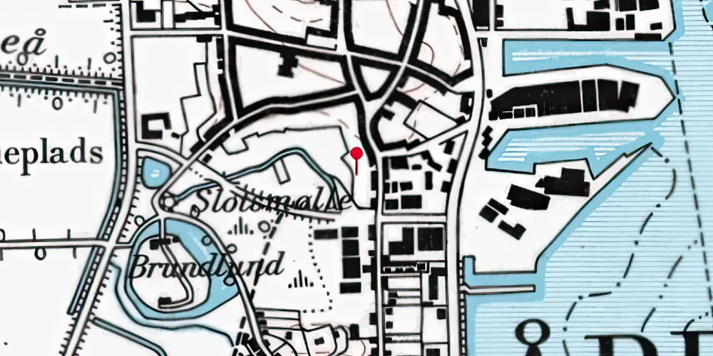 Historisk kort over Aabenraa Sønderport Trinbræt