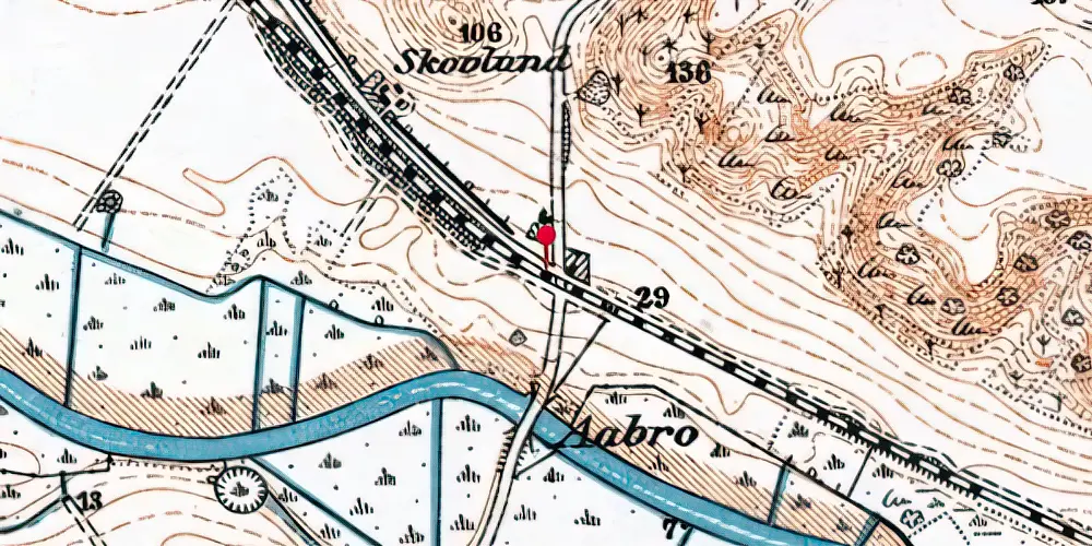 Historisk kort over Åbro Trinbræt Historisk kort over Åbro Trinbræt