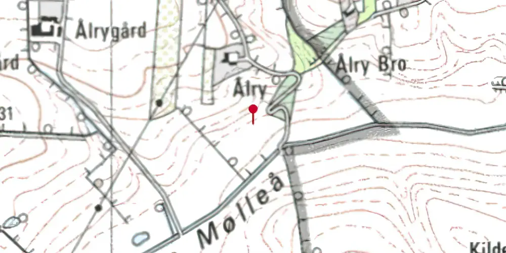 Historisk kort over Aalry Trinbræt Historisk kort over Aalry Trinbræt