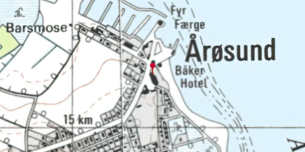 Historisk kort over Aarøsund Havn Station