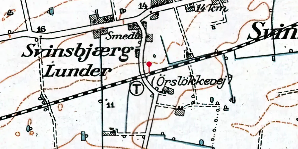Historisk kort over Ørslykkevej Trinbræt Historisk kort over Ørslykkevej Trinbræt