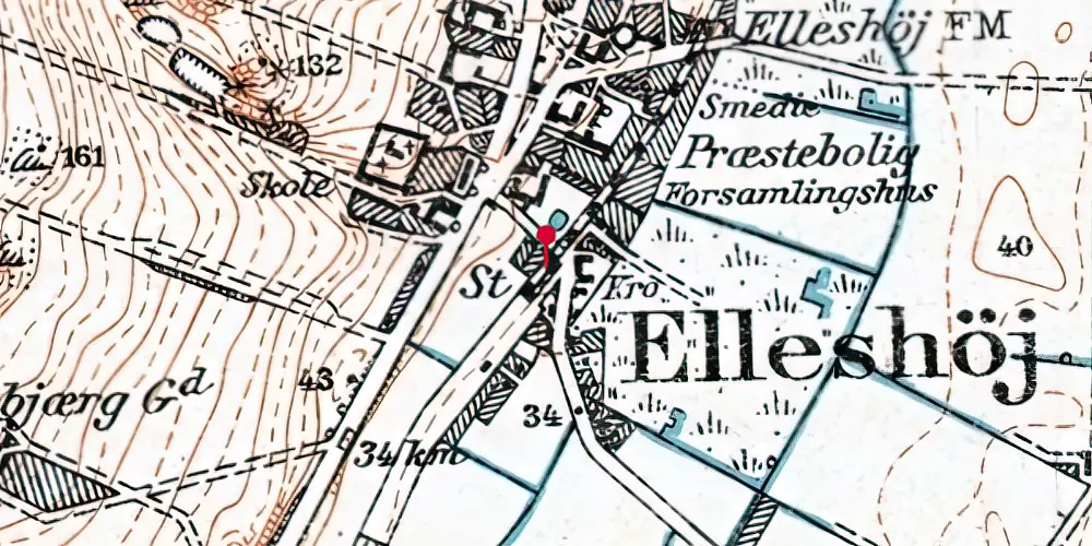 Historisk kort over Ellidshøj Station Historisk kort over Ellidshøj Station