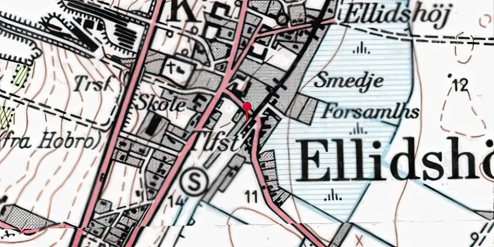 Historisk kort over Ellidshøj Station Historisk kort over Ellidshøj Station