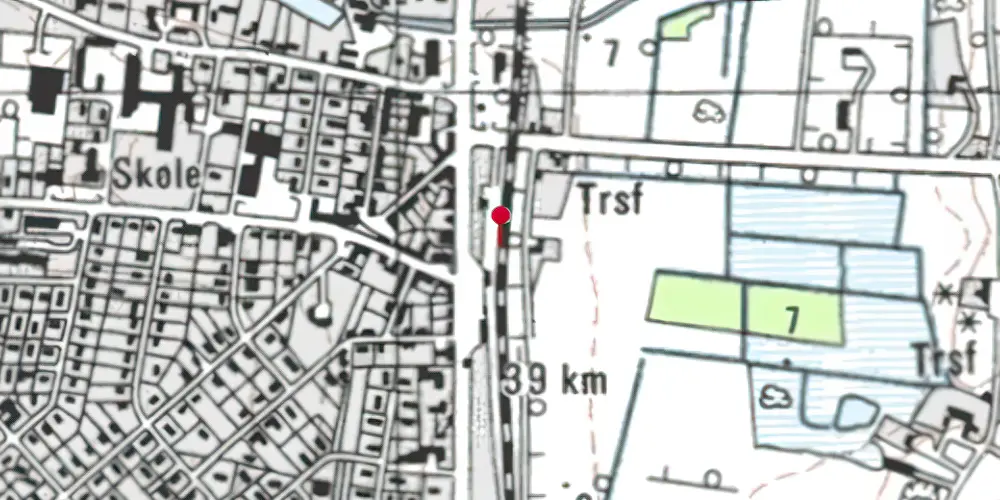 Historisk kort over Svenstrup (Jylland) Trinbræt