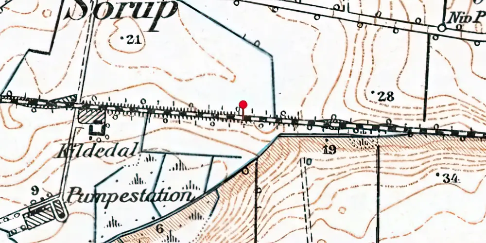 Historisk kort over Kildedal S-togstrinbræt