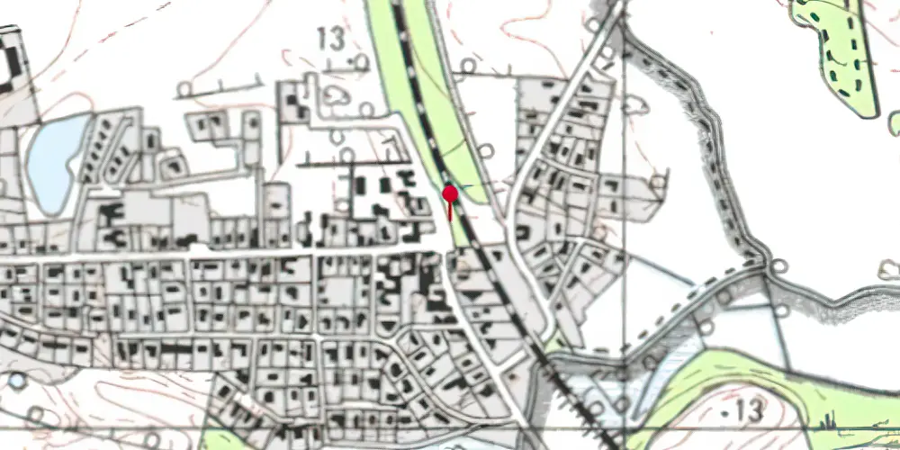 Historisk kort over Pjedsted Trinbræt