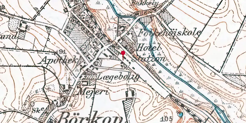 Historisk kort over Børkop Station Historisk kort over Børkop Station