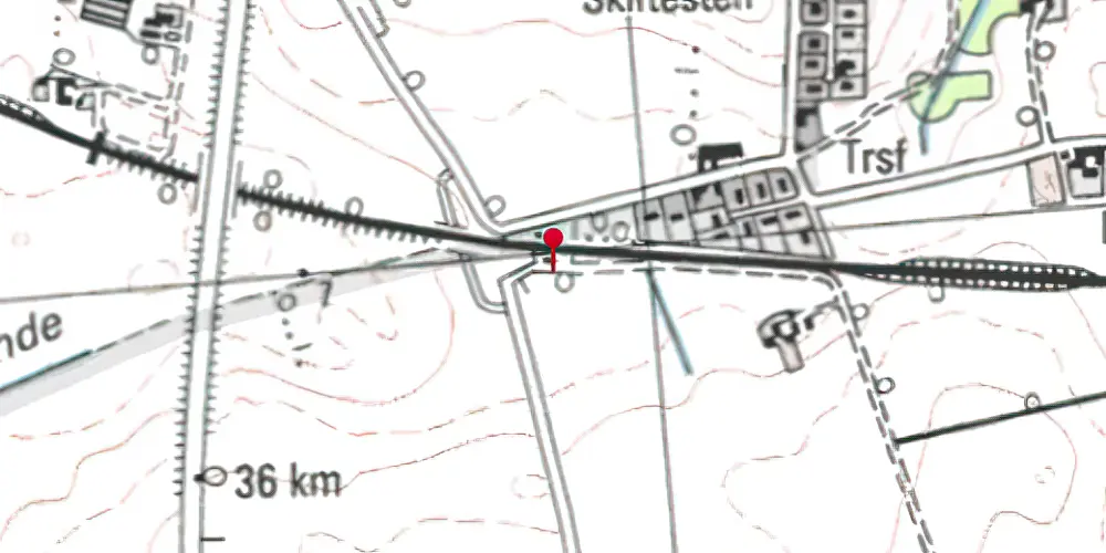 Historisk kort over Oppe-Sundby Trinbræt