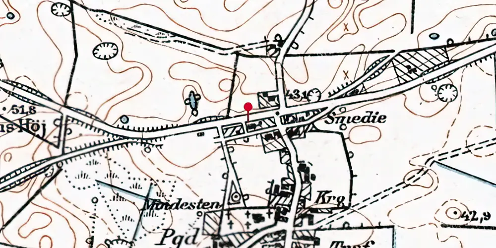 Historisk kort over Holbøl Station