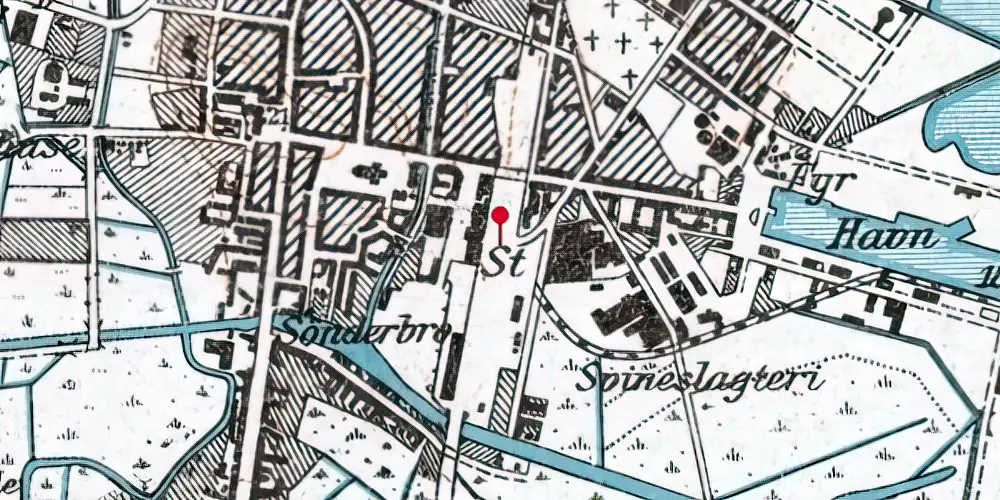 Historisk kort over Vejle Station [1868-1998]