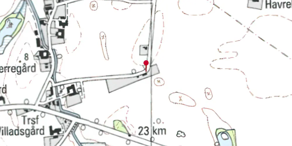 Historisk kort over Svinsbjerg Station