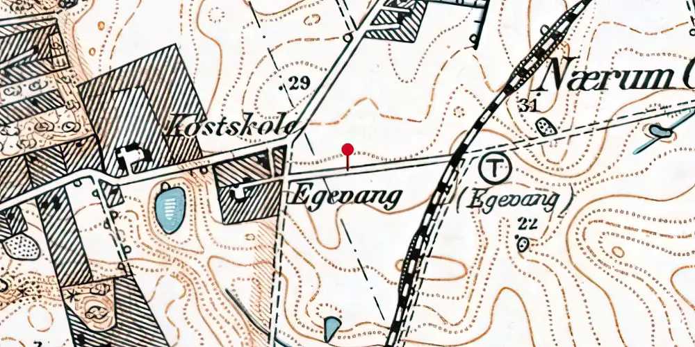 Historisk kort over Nærum Station