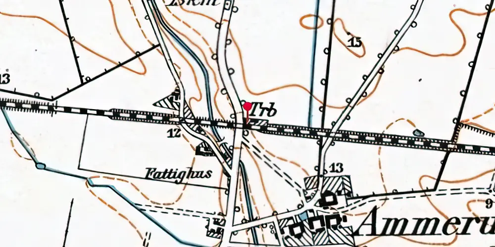 Historisk kort over Ammerup Trinbræt