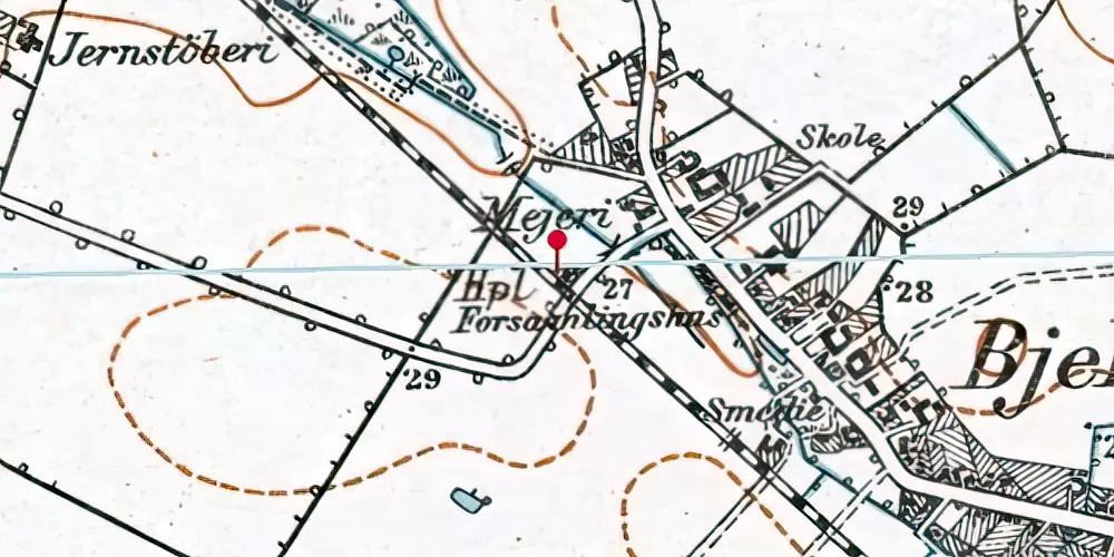 Historisk kort over Bjælkerup Trinbræt