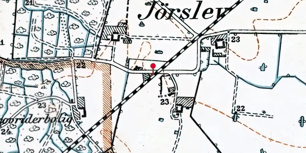 Historisk kort over Ganneskov Trinbræt